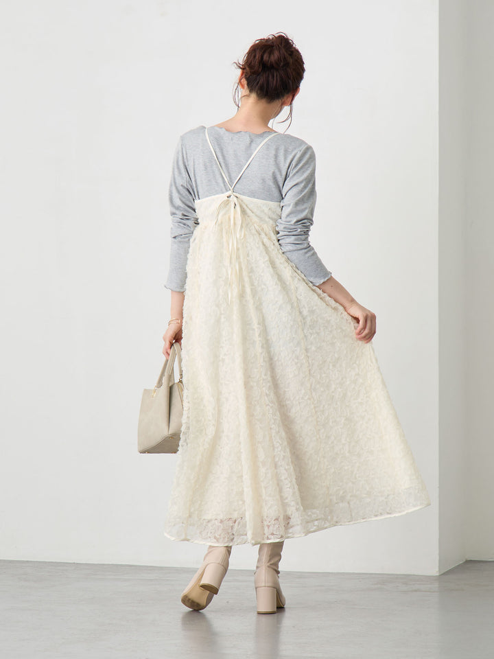 カシュクールレースキャミワンピース Ivory