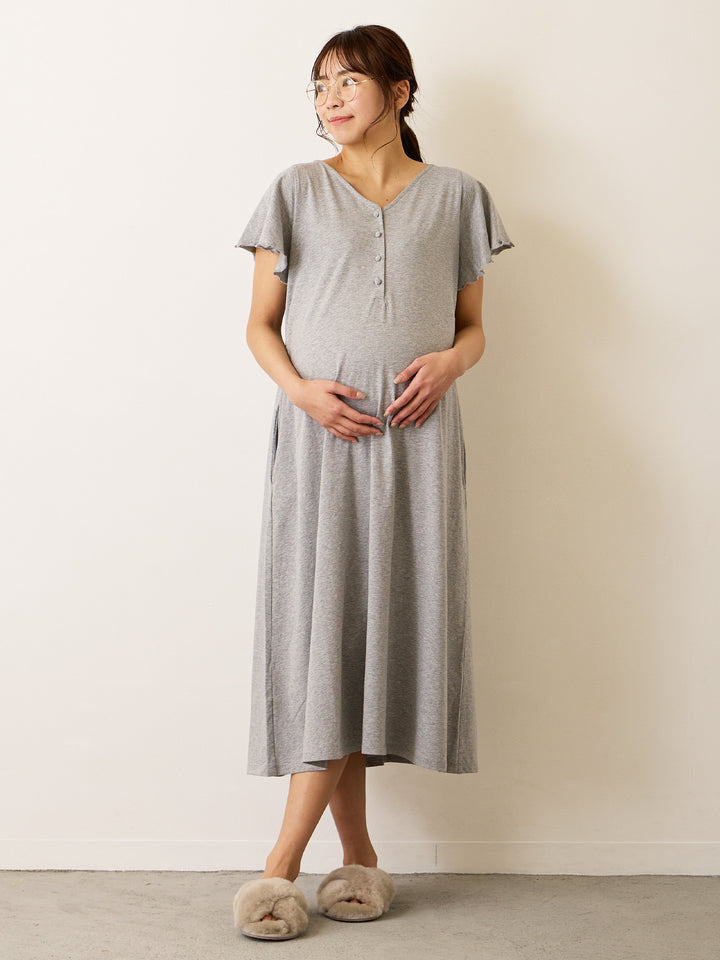 [孕妇/哺乳服] 房间礼服 灰色