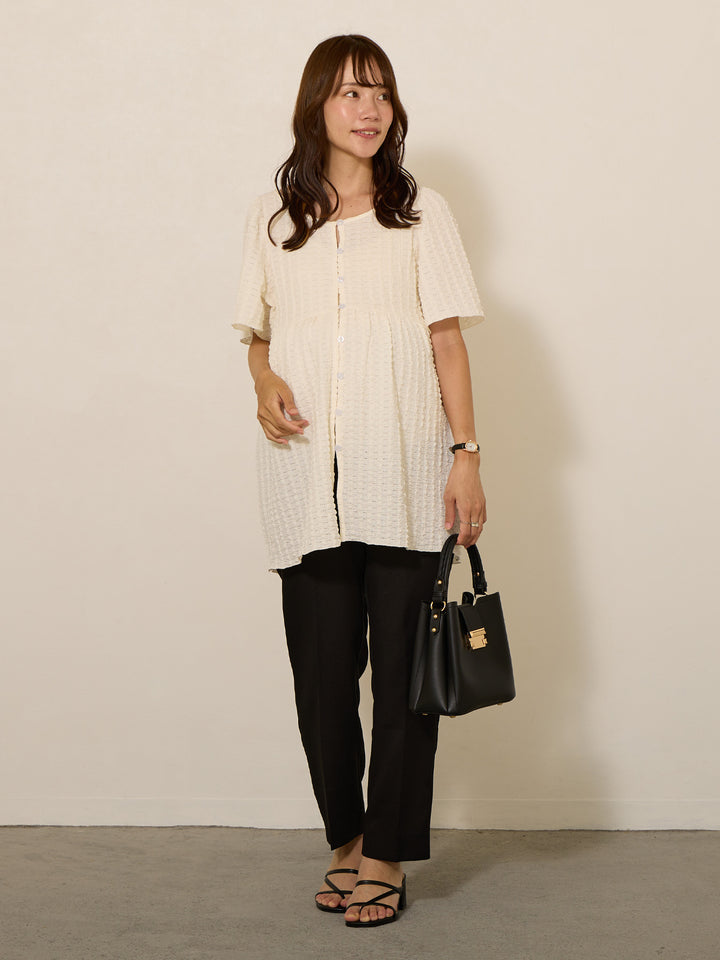 [Maternity/nursing clothes] 2-way mix-and-match lace tops Ivory 