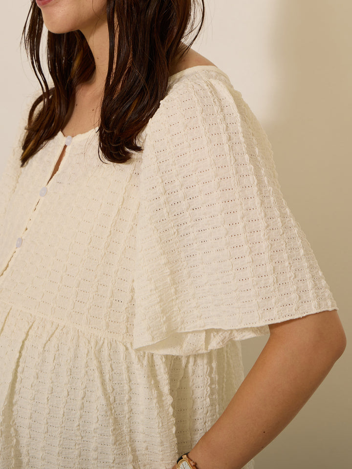 [Maternity/nursing clothes] 2-way mix-and-match lace tops Ivory 