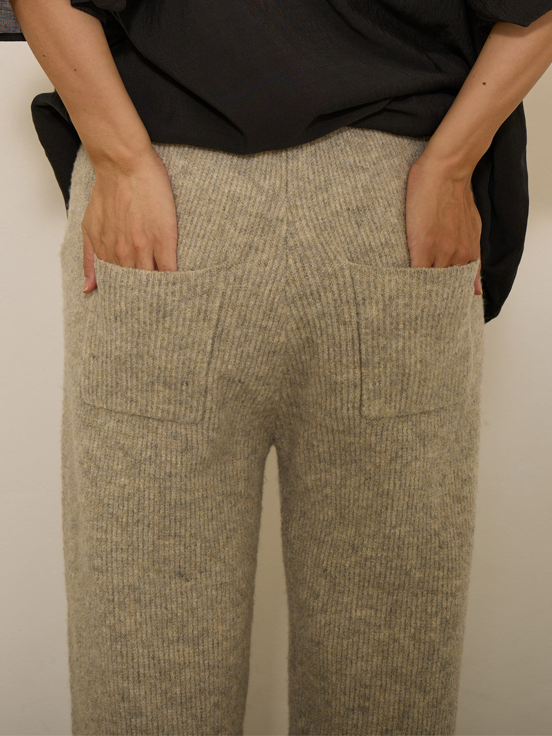 ふっくらリブニットパンツ Gray