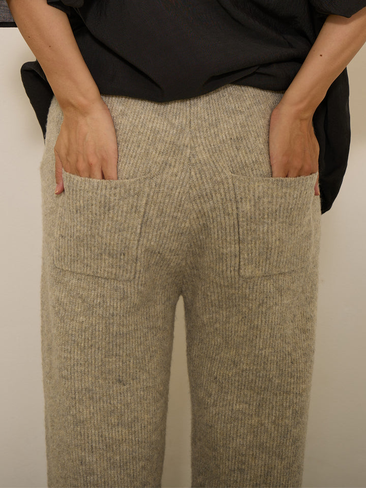 ふっくらリブニットパンツ Gray