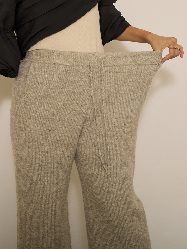[Maternity/Postpartum] Plump rib knit pants Gray