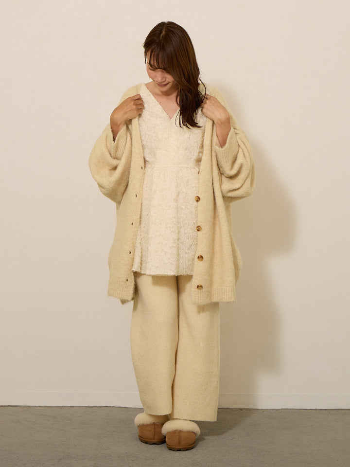 [Maternity/Postpartum] Plump rib knit pants Ivory