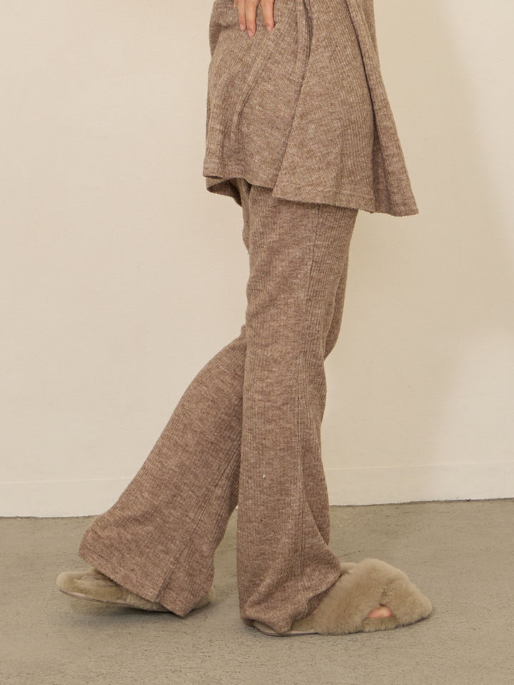 [Maternity/Postpartum] Flare pants with halamaki Brown