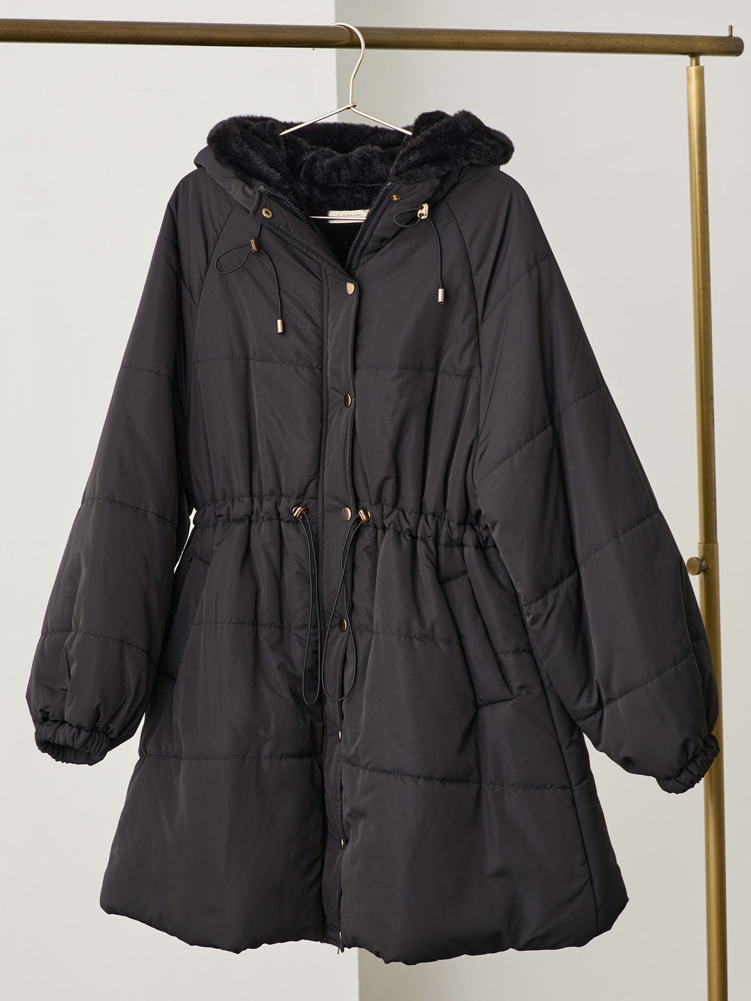 ダッカー付き中綿アウター Black