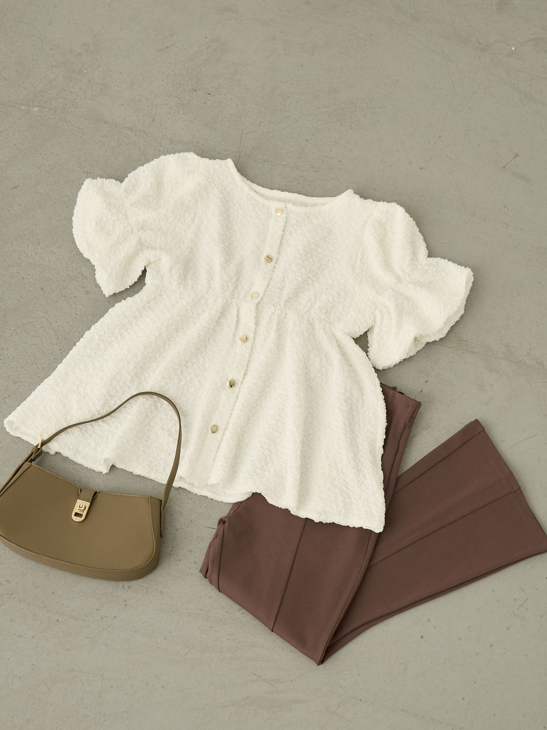 ポンチフレアパンツ Brown