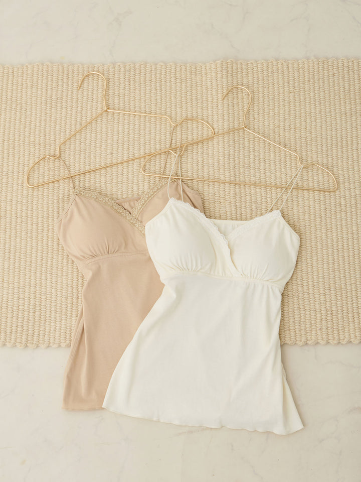 Circular Elastic Lace Cache-Coeur Cami Beige