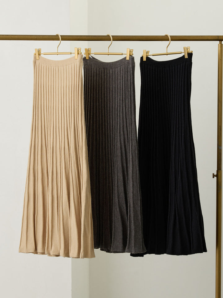 ニットプリーツスカート Beige