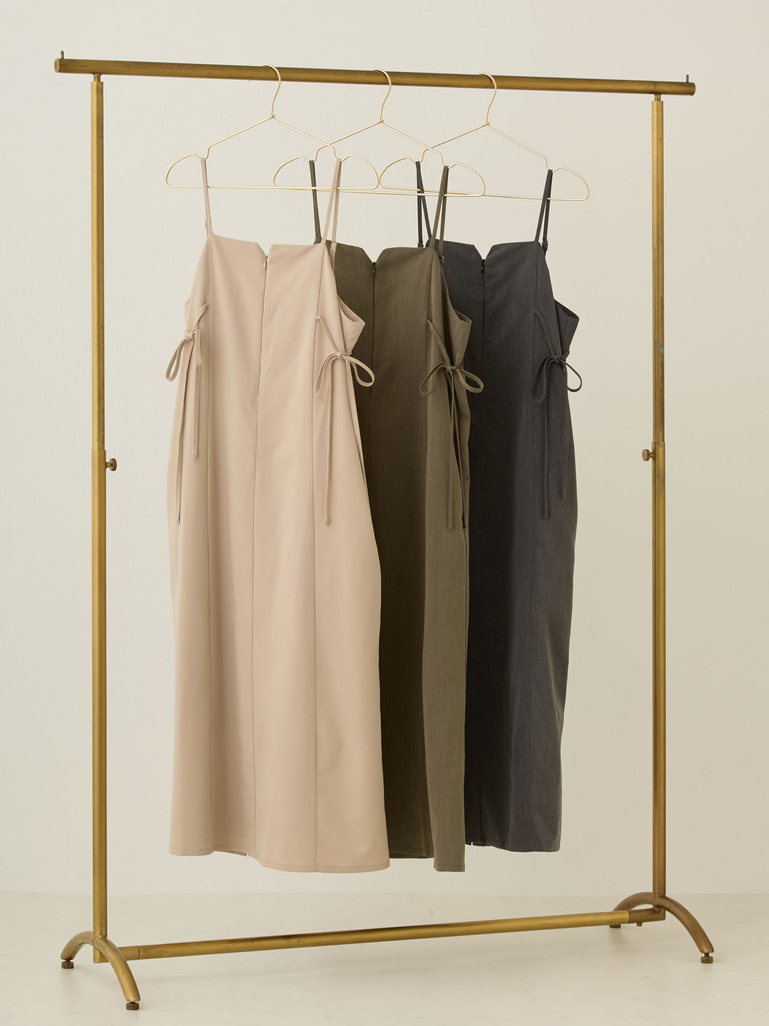 [Maternity/Nursing Wear] Side Ribbon Cami Dress Khaki