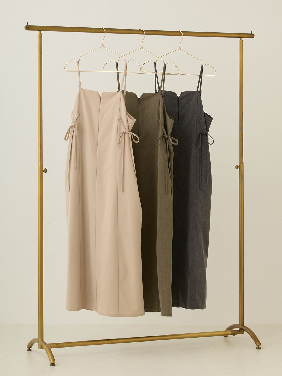 Side Ribbon Cami Dress Black