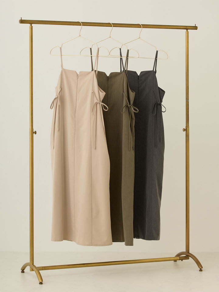 Side Ribbon Cami Dress Black