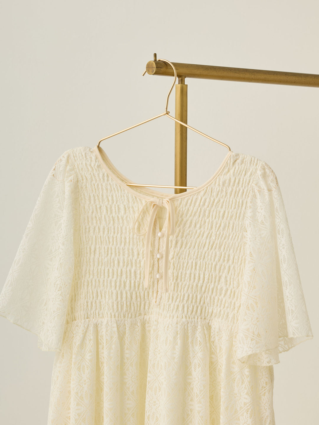 2wayシャーリングレースワンピース Ivory