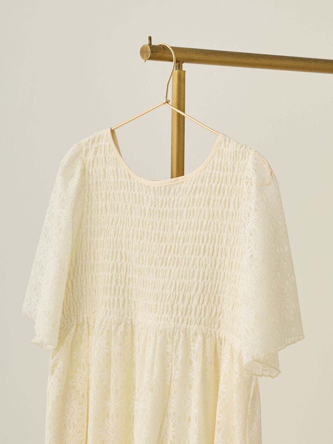 2wayシャーリングレースワンピース Ivory