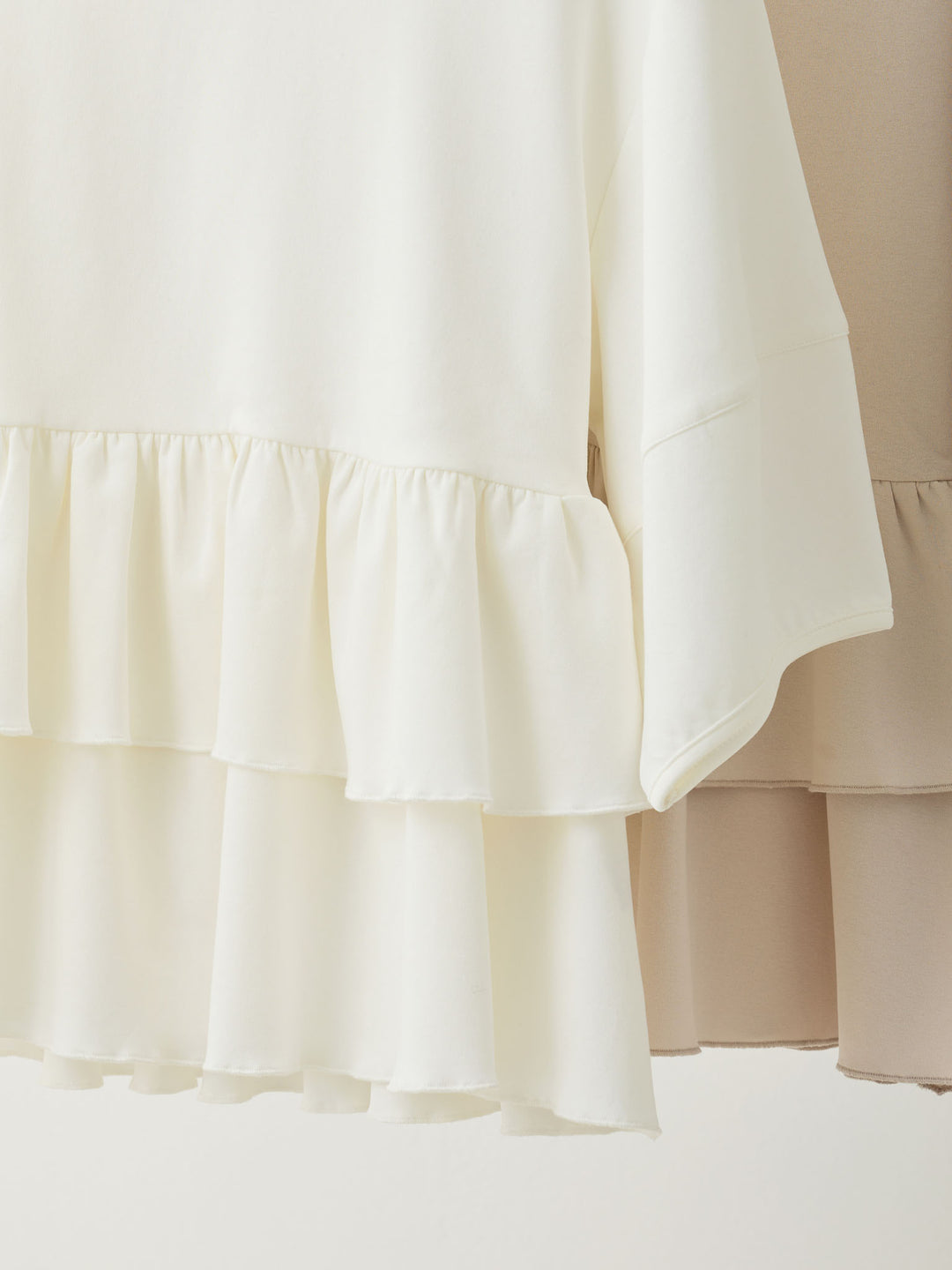 Peplum Ruffle Nursing T-shirt - White