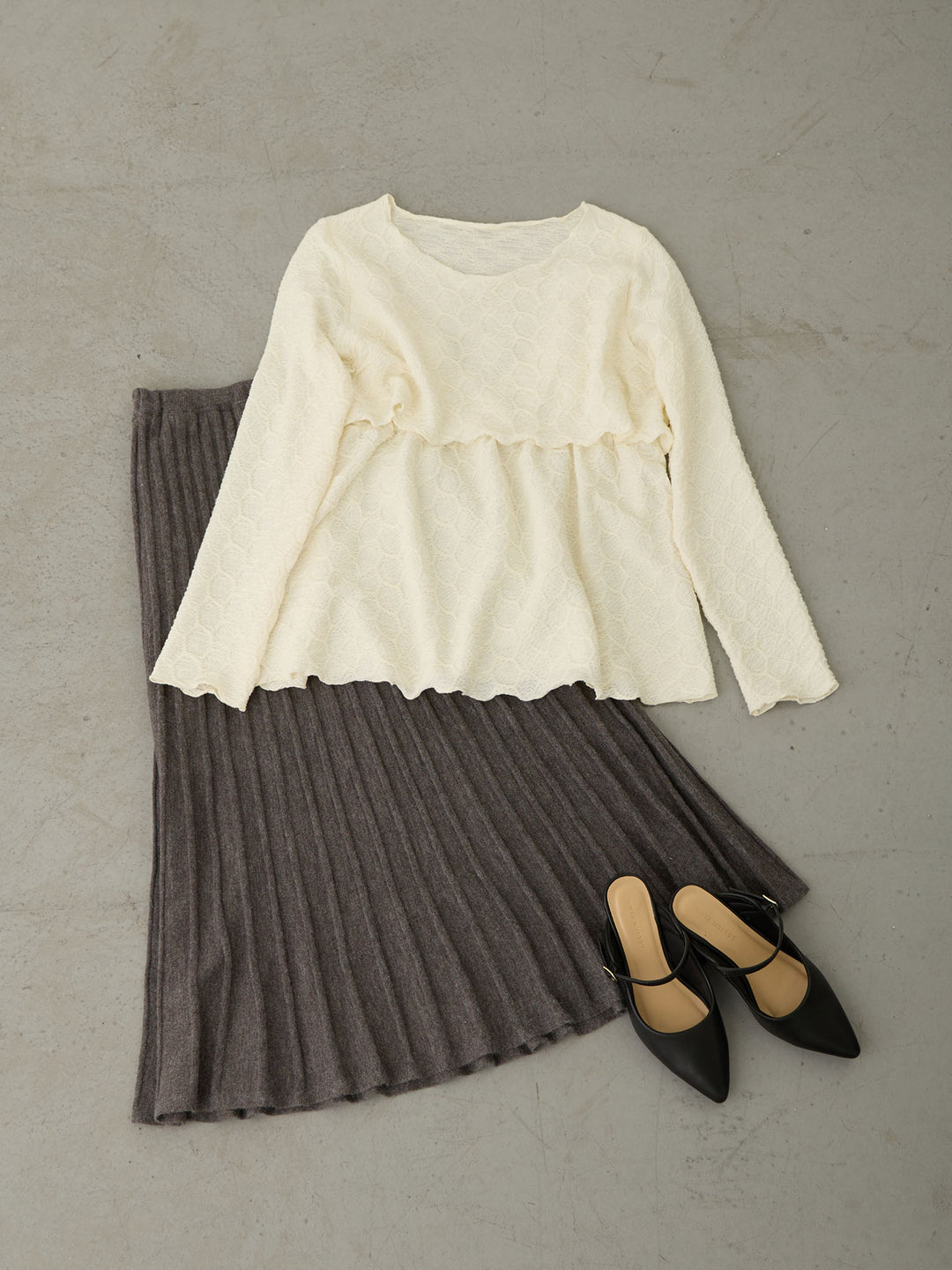 ニットプリーツスカート Gray