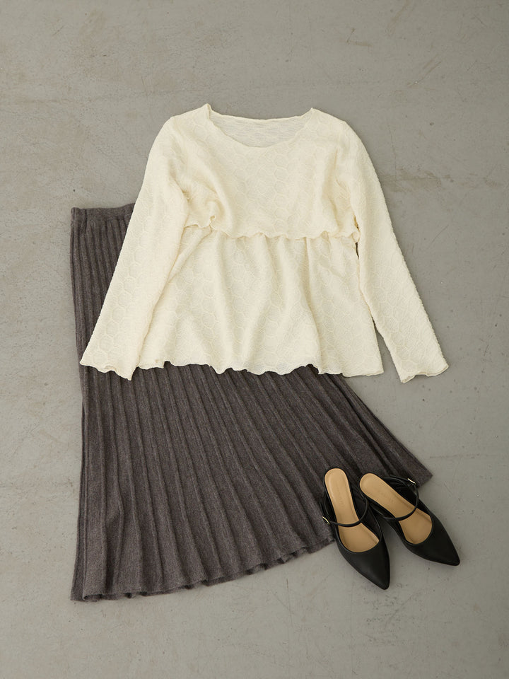 ニットプリーツスカート Gray