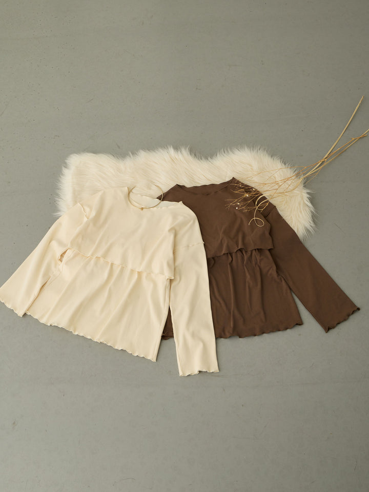 裏起毛ロングTシャツ Brown