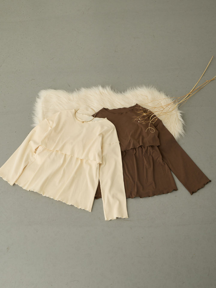 裏起毛ロングTシャツ Ivory