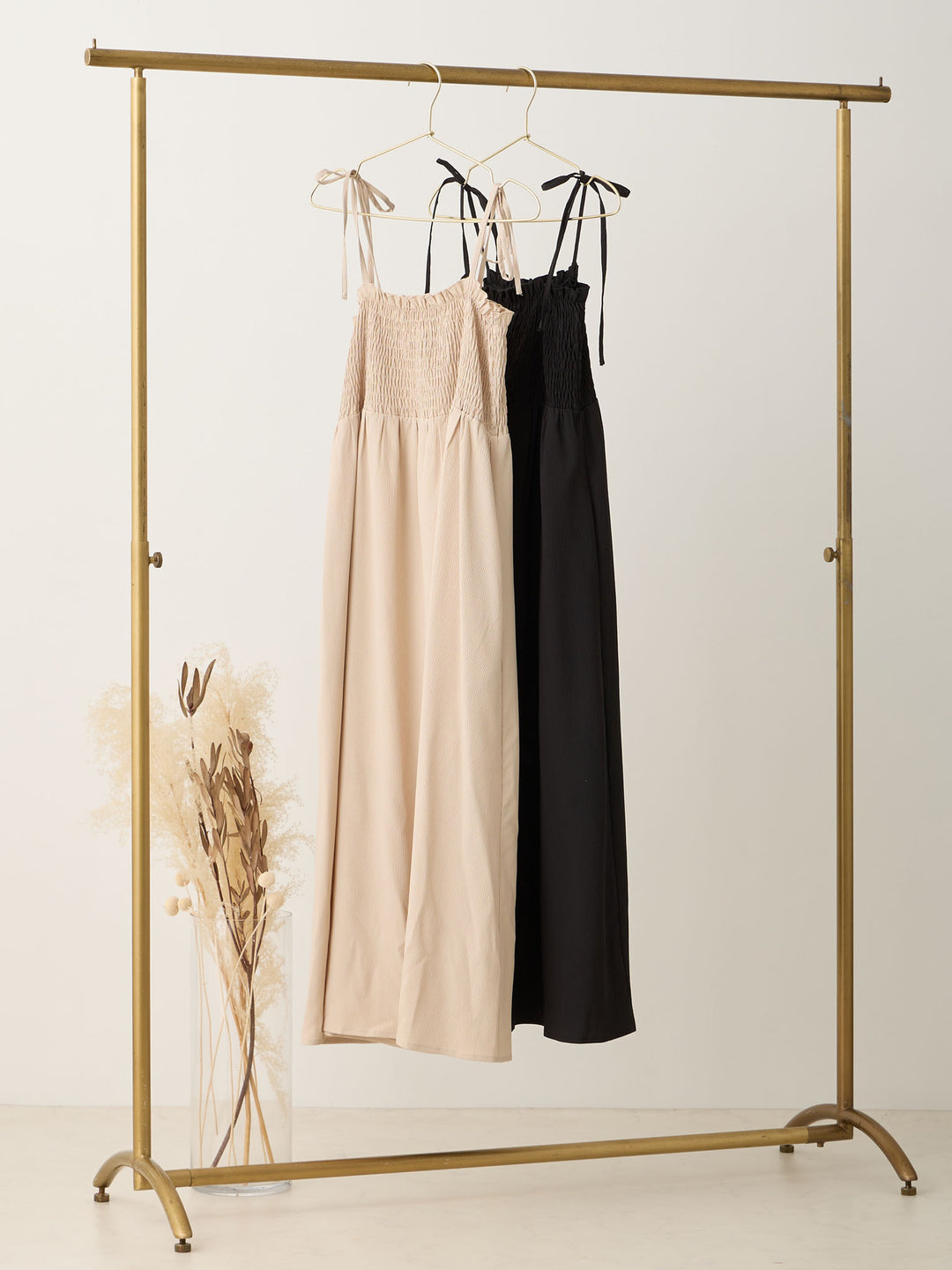 Shirred Cami Dress Beige honono for mom&baby Shirred Cami Dress Beige honono for mom&baby