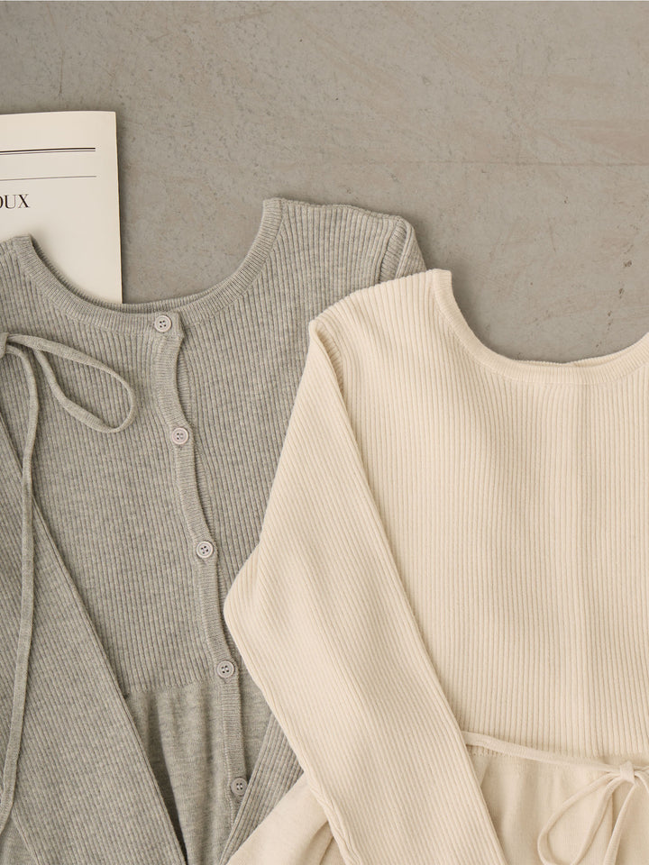 2wayペプラムニット Gray