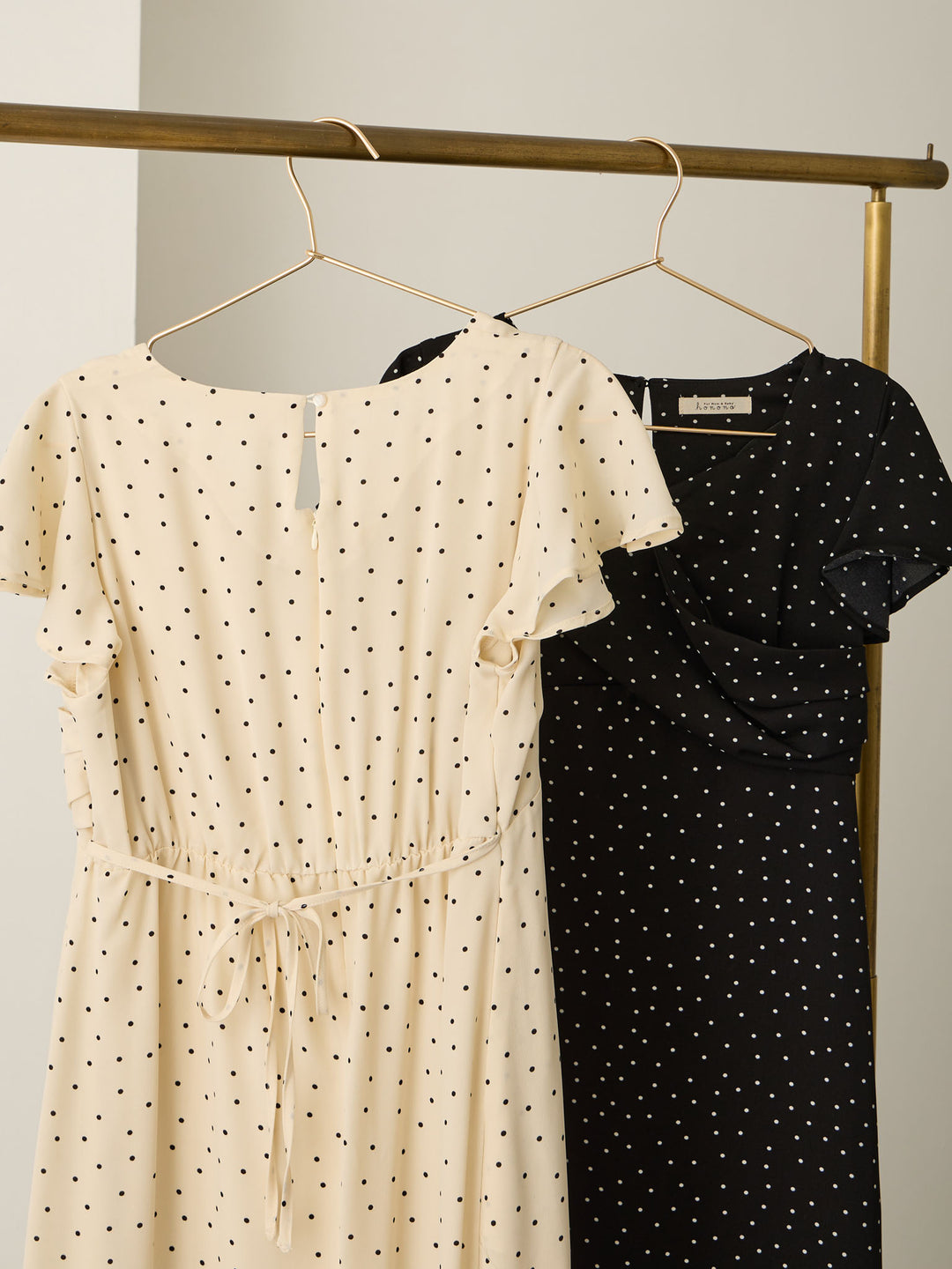 Cache-coeur 圆点连衣裙 黑色