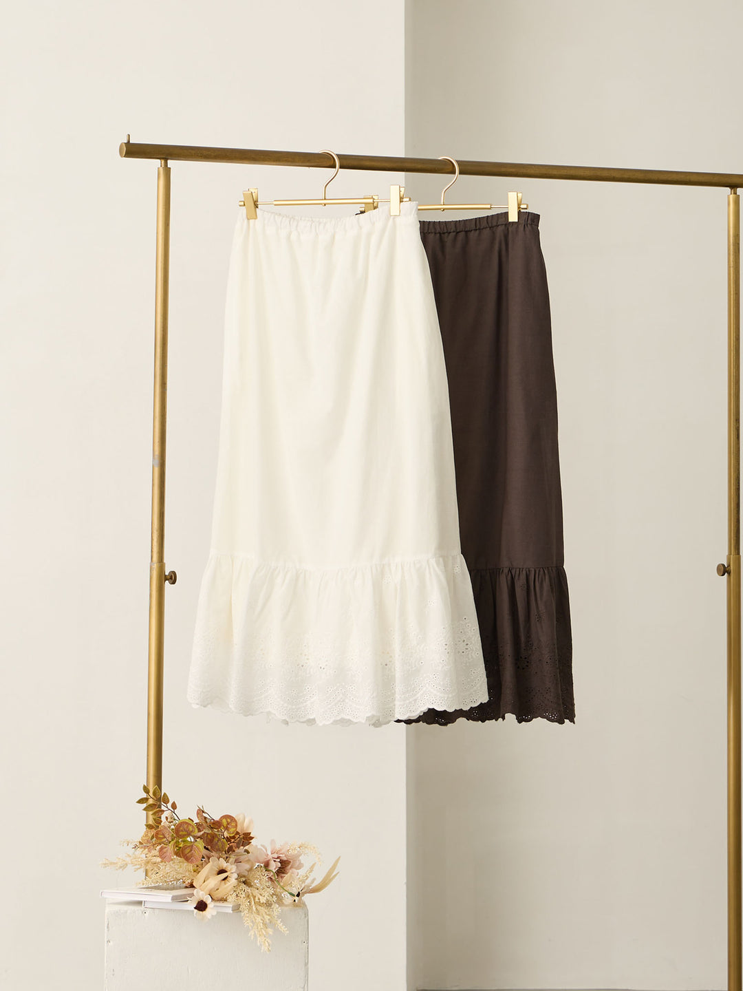 棉质蕾丝裙 白色