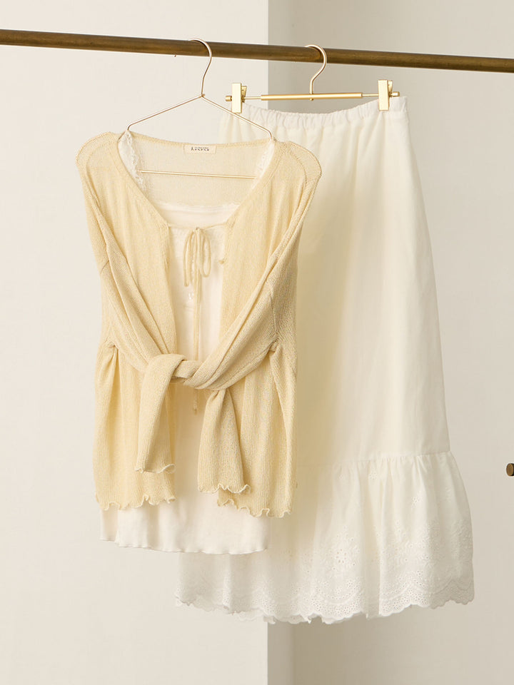 棉质蕾丝裙 白色