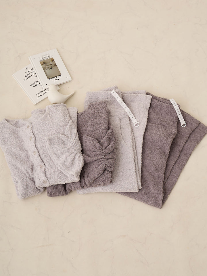 蓬松睡衣套装 炭灰色