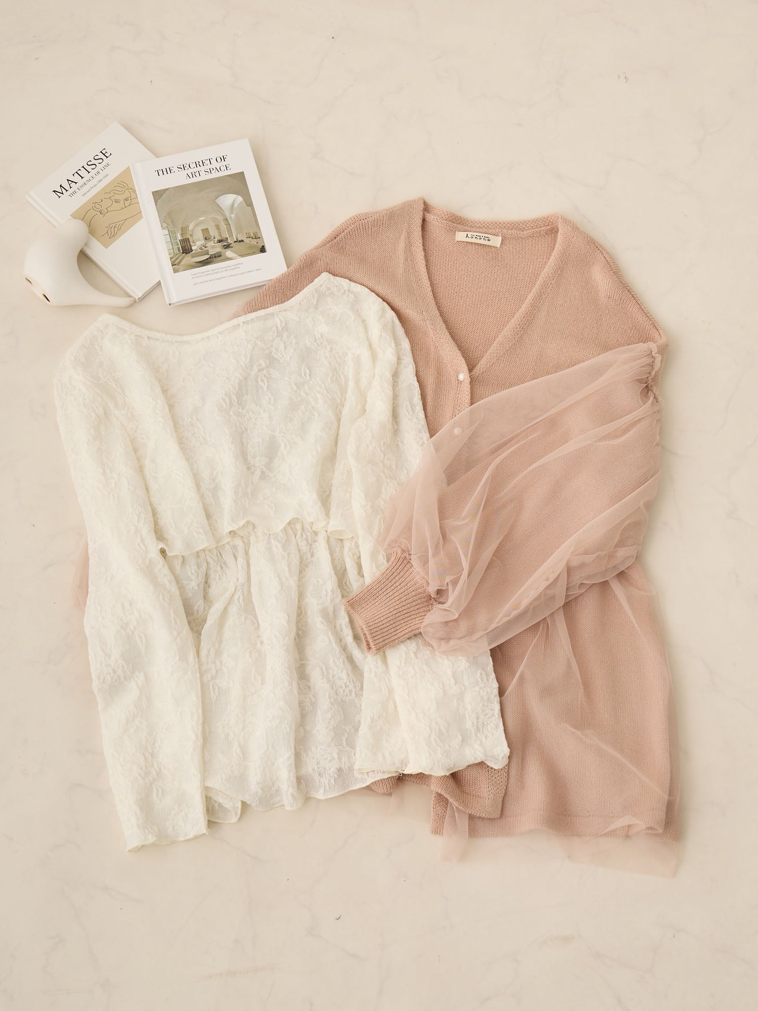 チュールカーディガン Dusty pink