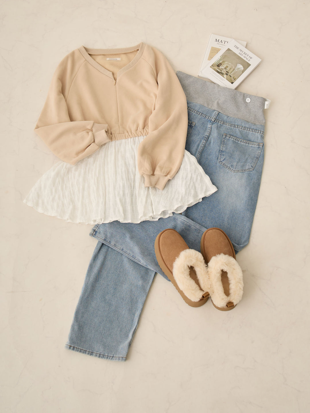 マタニティロングデニム Light blue