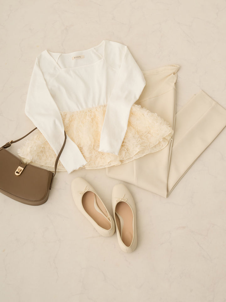 适合仪式，孕妇锥形裤，让您的双腿看起来很漂亮，象牙色