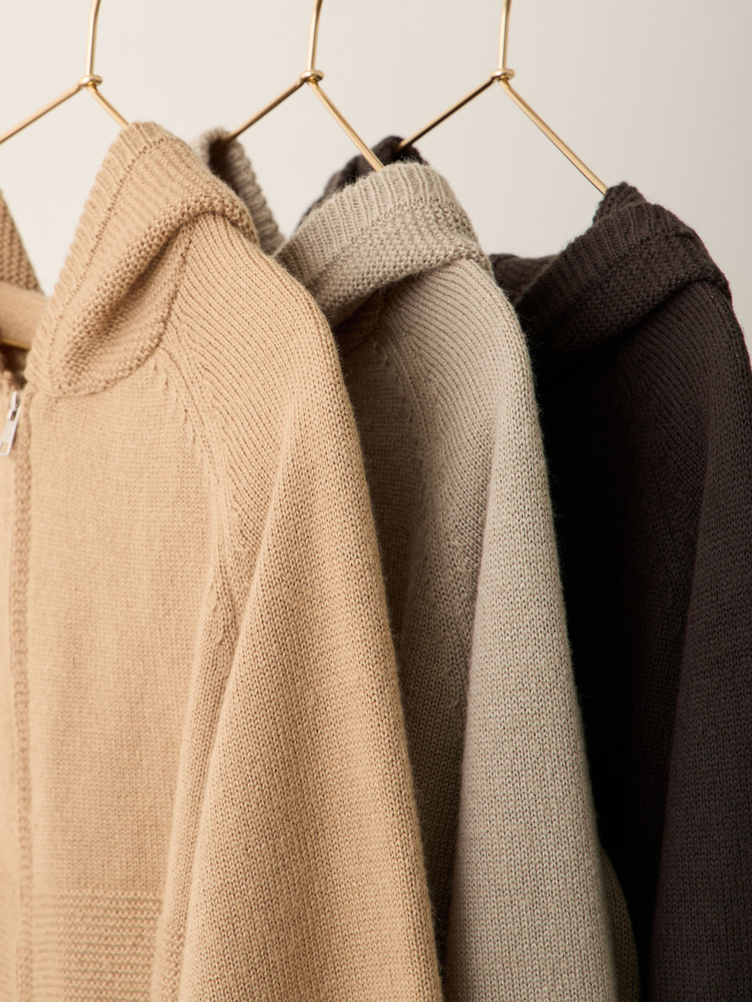 双拉链针织开衫 炭灰色