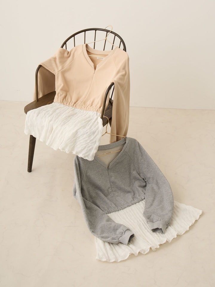 灰色多层运动衫