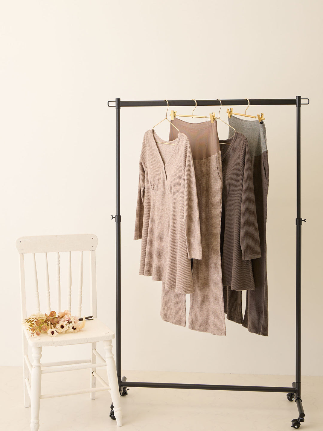 ズレないカップ付きルームトップス Charcoal Gray