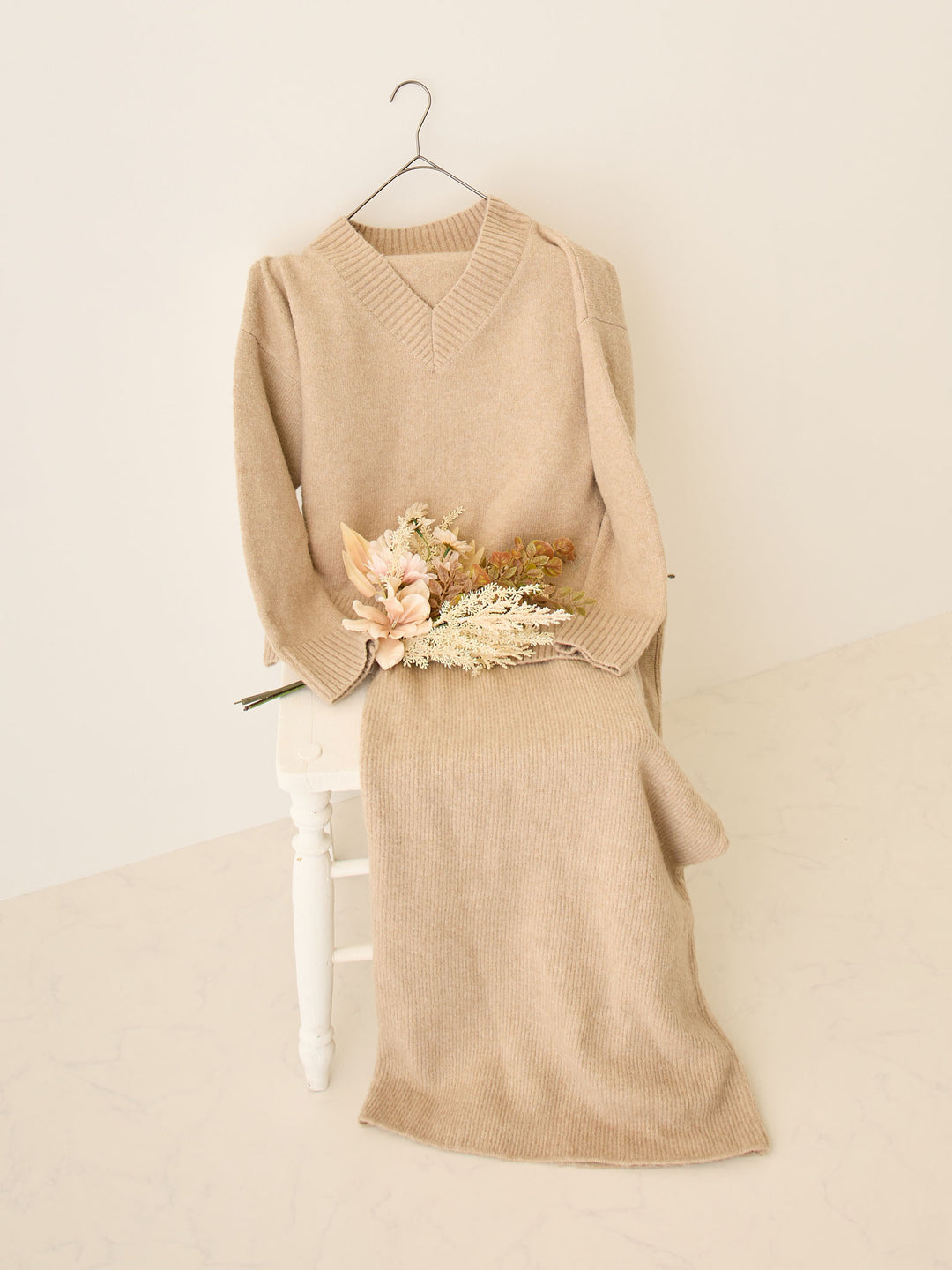 ニットタイトスカート Beige