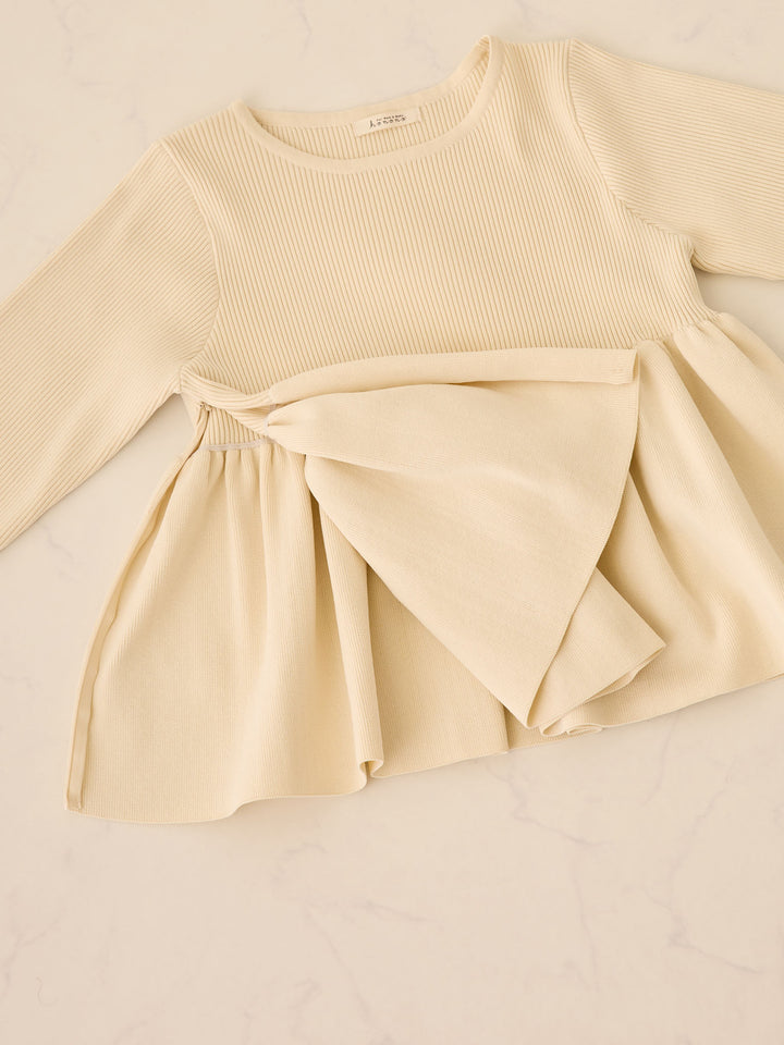 ペプラムニットトップス Ivory