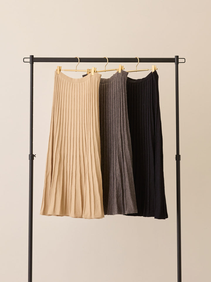 ニットプリーツスカート Beige