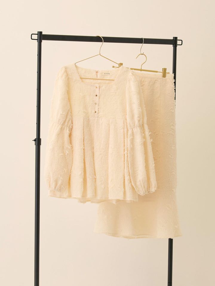 スクエアペプラムトップス Ivory