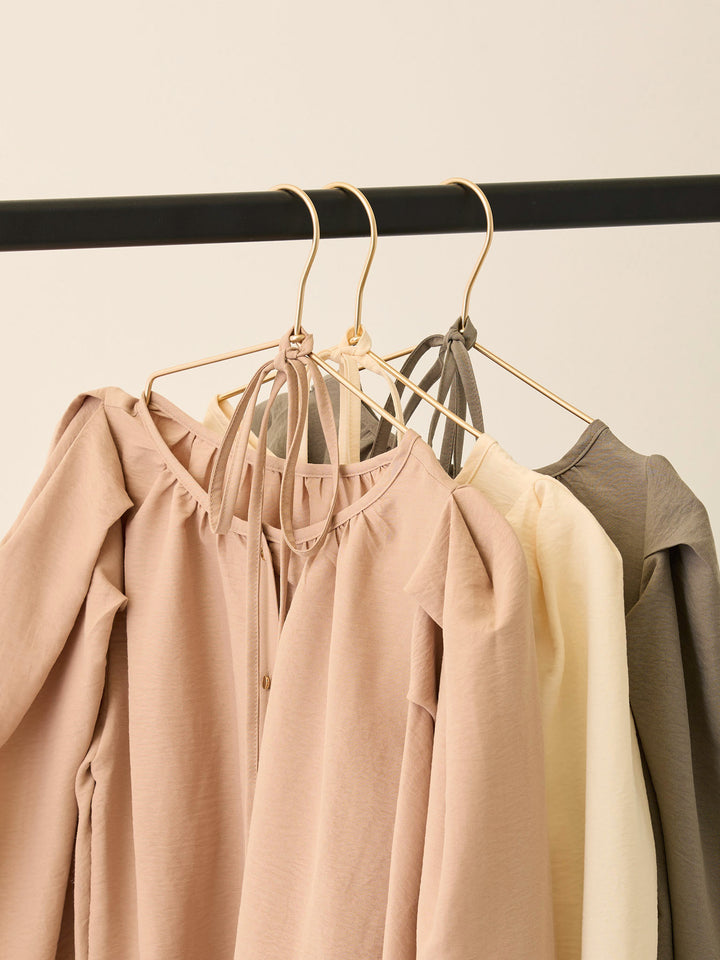 タックスリーブギャザーブラウス Ivory