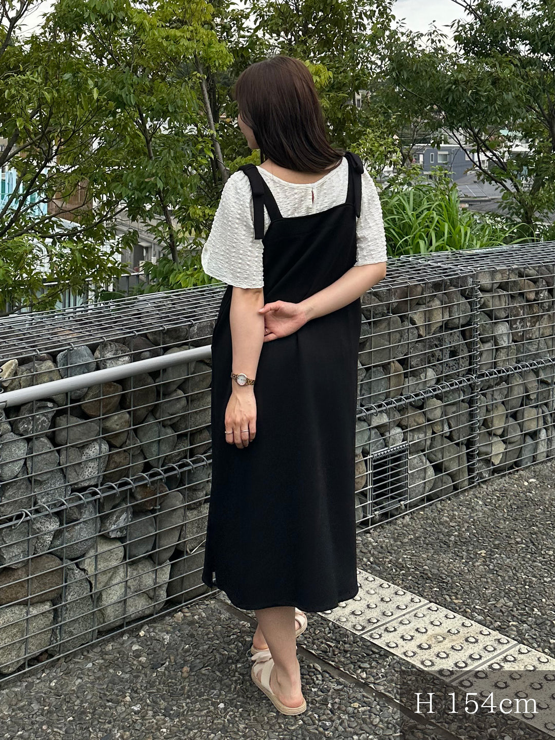 【マタニティ・授乳服】肩リボンカシュクールキャミワンピース