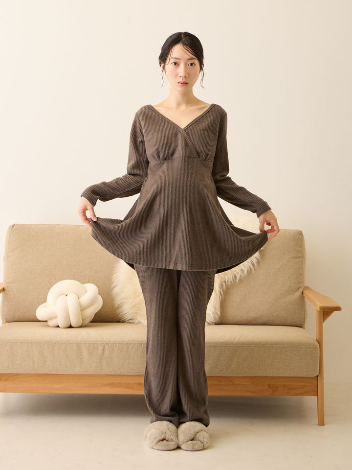 ズレないカップ付きルームトップス Charcoal Gray