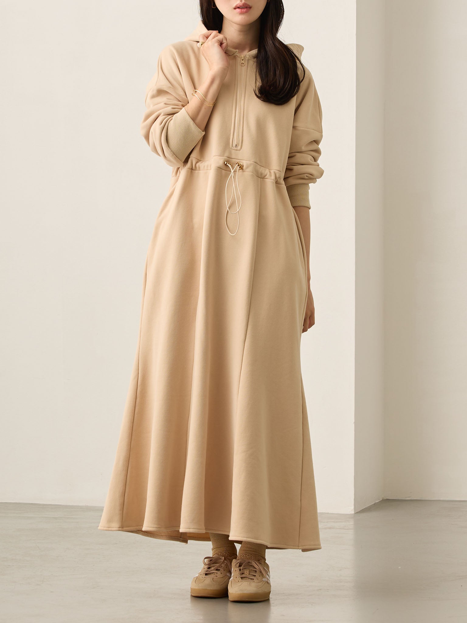 ほんのりマーメイドパーカーワンピース Beige – honono for mom&baby