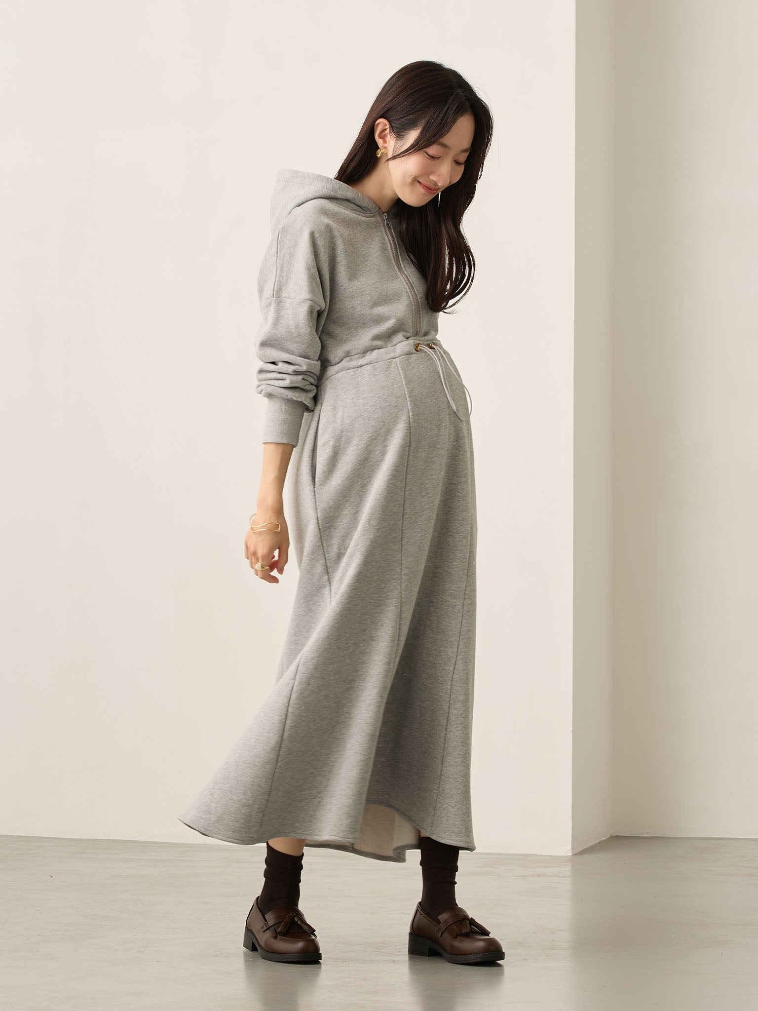 ほんのりマーメイドパーカーワンピース Gray – honono for mom&baby