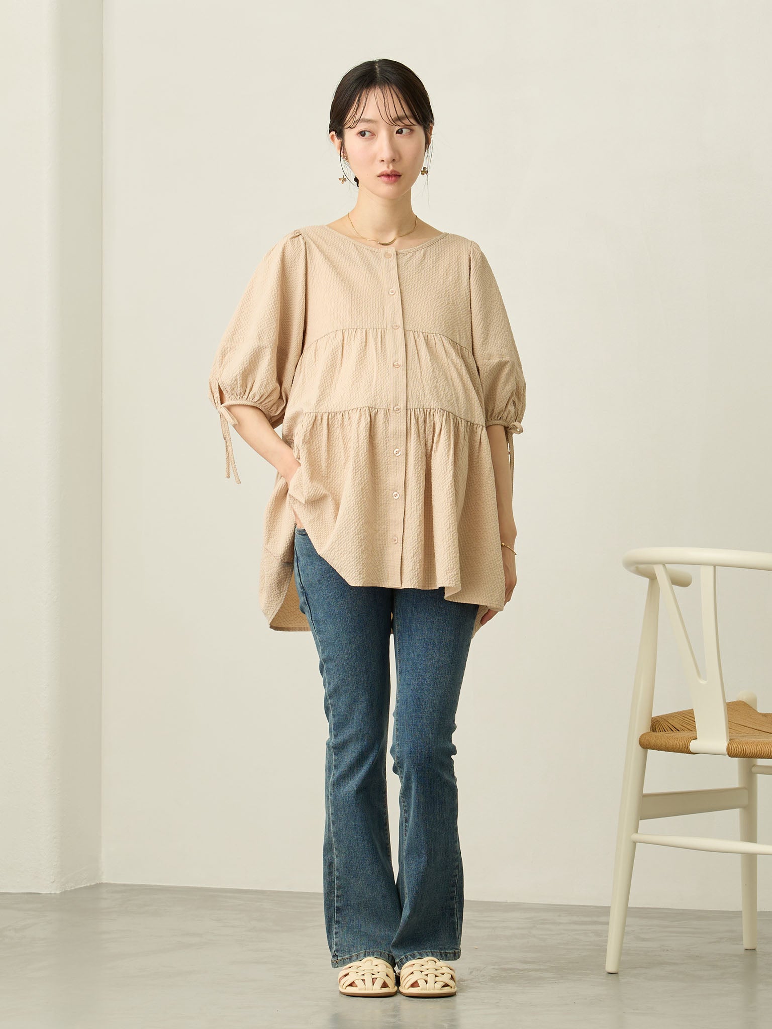 honono マタニティロングデニム ライトブルー マタニティロングデニム Light blue – honono for mom&baby
