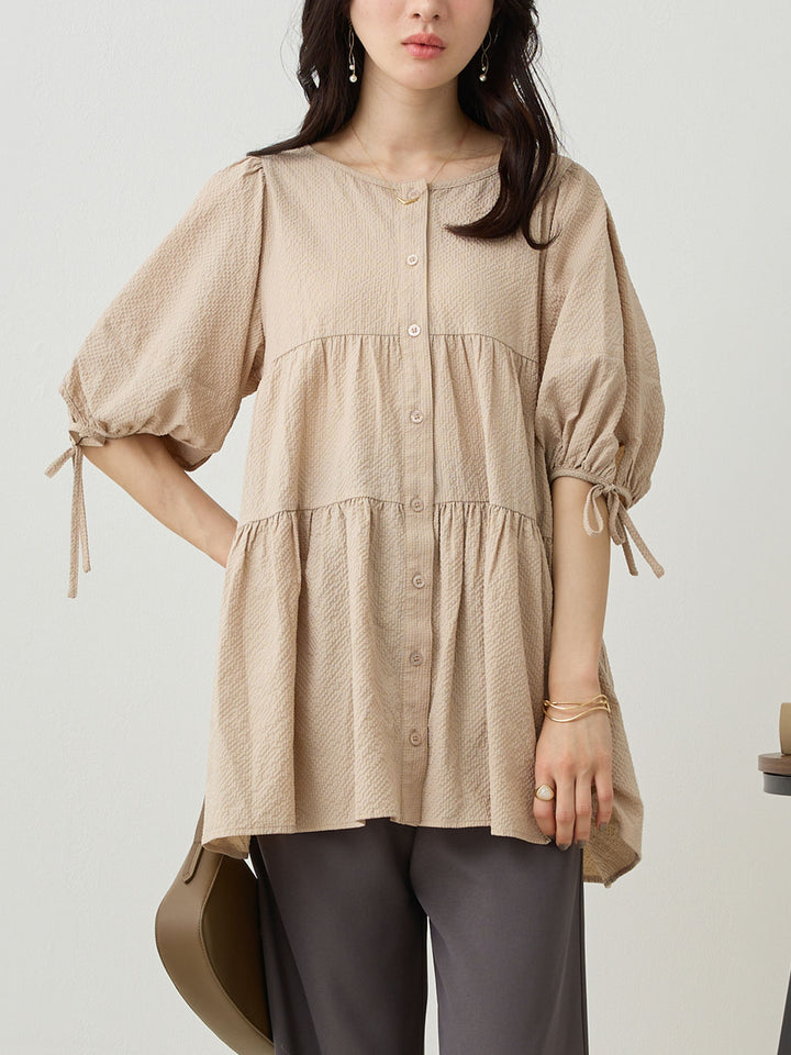 前後2wayティアードチュニック Beige