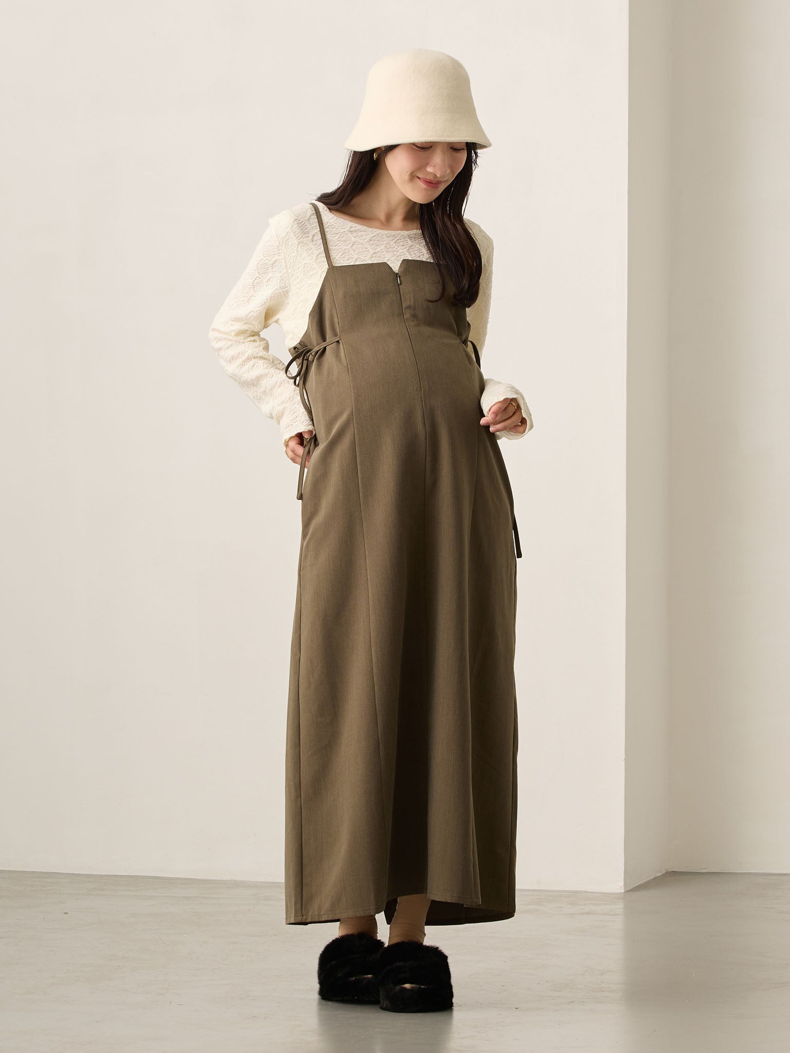 サイドリボンキャミワンピース Khaki – honono for mom&baby