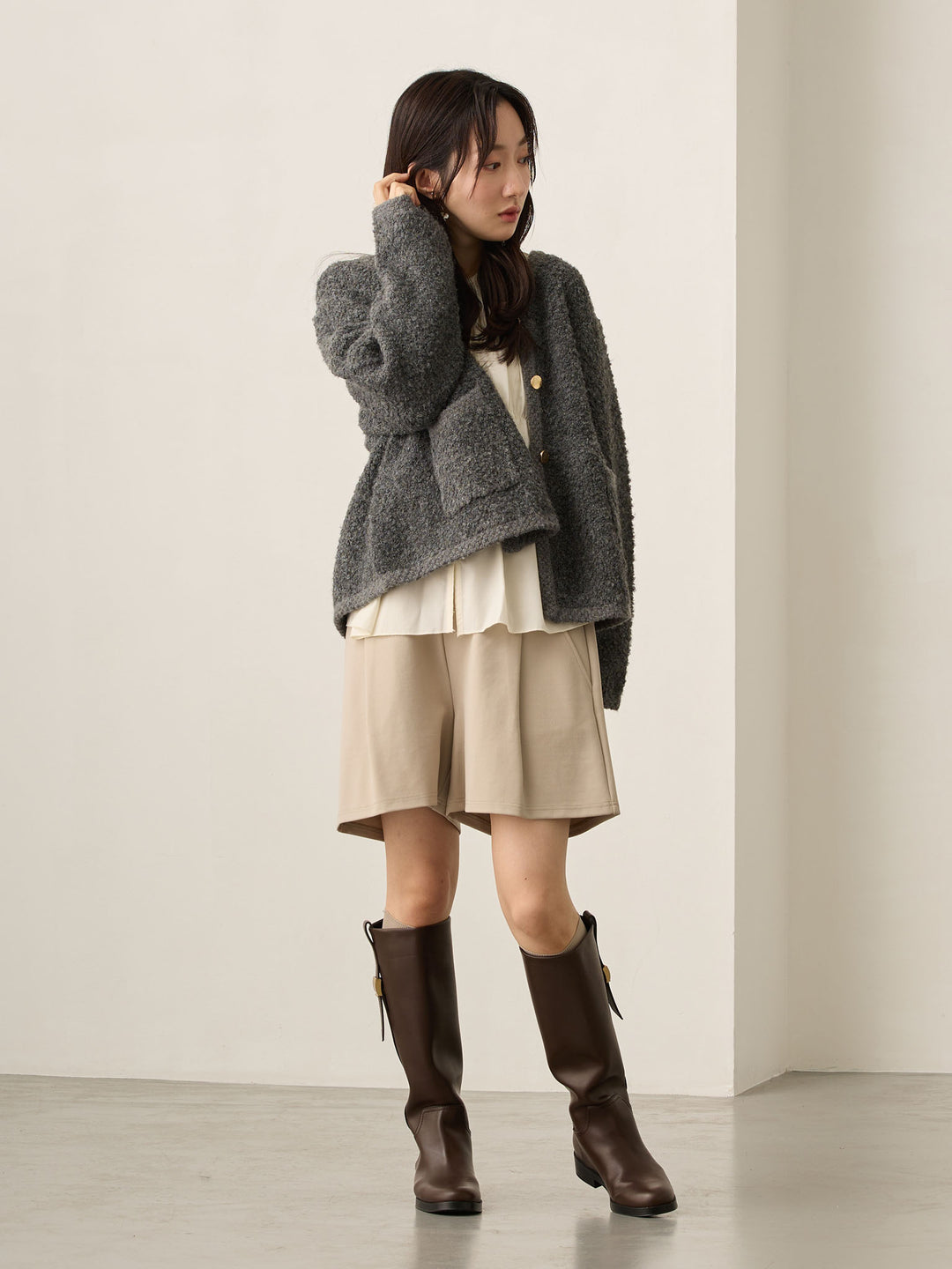 マタニティショートパンツ Greige