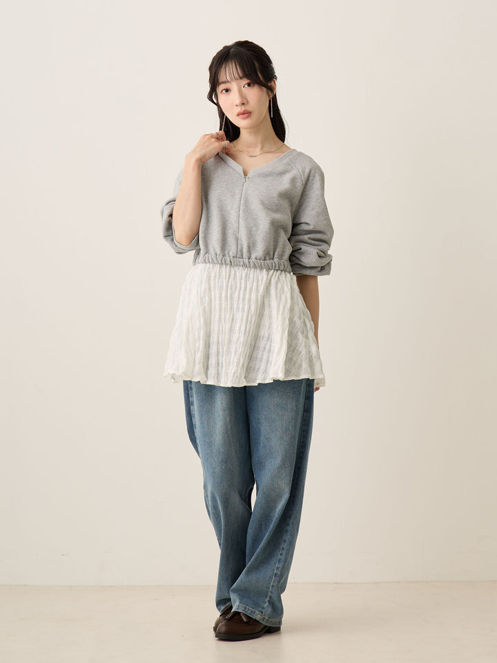 灰色多层运动衫