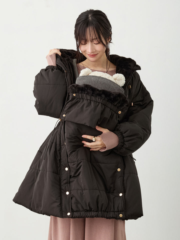 ダッカー付き中綿アウター Black
